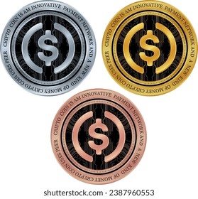 usdc coin vector illustrations. 3d illustration