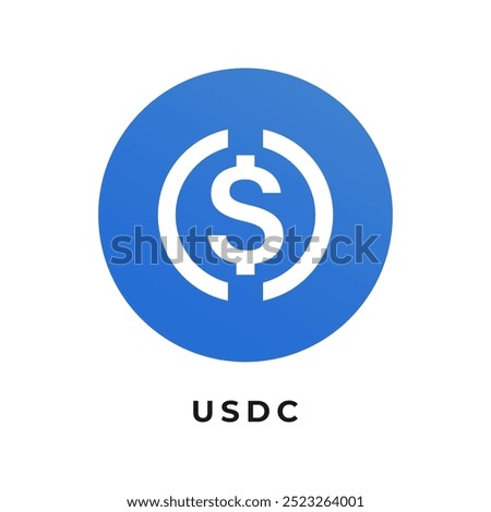 USDC stable coin cryptocurrency logo vector illustration.