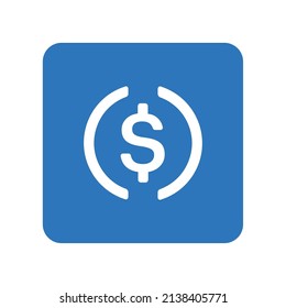USDcoin icon sign - Cryptocurrency logo  - Blockchain - USD
