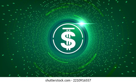 USDD coin cryptocurrency concept banner background.