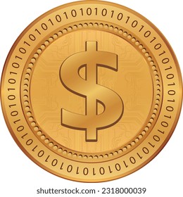 usd-dollar logo. vector illustrations. 3d illustrations.