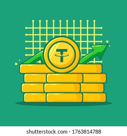 USDT Flaches Vektorgrafik-Vektorgrafik