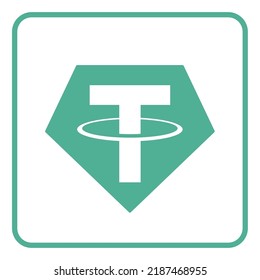 USDT Tether Coin (coin, white background)