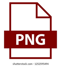 Use it in all your designs. Filename extension icon PNG Portable Network Graphics in flat style. Quick and easy recolorable shape. Vector illustration a graphic element.