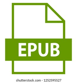 Use it in all your designs. Filename extension icon EPUB electronic publication document in flat style. Quick and easy recolorable shape. Vector illustration a graphic element.