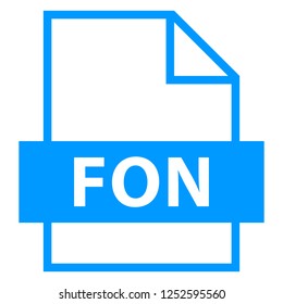 Use it in all your designs. Filename extension icon FON Font File in flat style. Quick and easy recolorable shape. Vector illustration a graphic element.