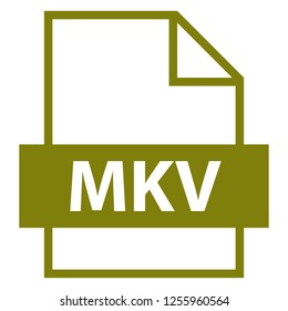 Use It In All Your Designs. Filename Extension Icon MKV In Flat Style. Quick And Easy Recolorable Shape. Vector Illustration A Graphic Element.