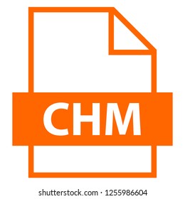 Use it in all your designs. Filename extension icon CHM in flat style. Quick and easy recolorable shape. Vector illustration a graphic element.