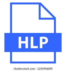 Use it in all your designs. Filename extension icon HLP in flat style. Quick and easy recolorable shape. Vector illustration a graphic element.