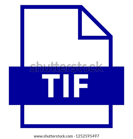 Use it in all your designs. Filename extension icon TIF or TIFF Tagged Image File Format in flat style. Quick and easy recolorable shape. Vector illustration a graphic element.