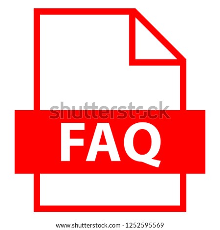 Use it in all your designs. Filename extension icon FAQ Frequently Asked Question Document in flat style. Quick and easy recolorable shape. Vector illustration a graphic element.