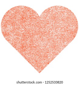 Use it in all your designs. Red heart with effect paint texture. Quick and easy recolorable shape. Vector illustration a graphic element.