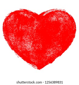 Use it in all your designs. Red heart symbol created with texture in handmade watercolor technique. Quick and easy recolorable shape. Vector illustration a graphic element
