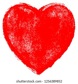 Use it in all your designs. Red heart symbol created with texture in handmade watercolor technique. Quick and easy recolorable graphic element in technique vector illustration