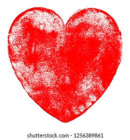 Use it in all your designs. Red heart symbol created in handmade watercolor technique. Quick and easy recolorable shape. Vector illustration a graphic element