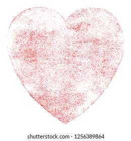 Use it in all your designs. Red heart symbol with paint texture. Quick and easy recolorable shape. Vector illustration a graphic element