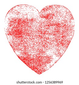 Use it in all your designs. Red heart symbol created in handmade watercolor technique. Quick and easy recolorable shape. Vector illustration a graphic element