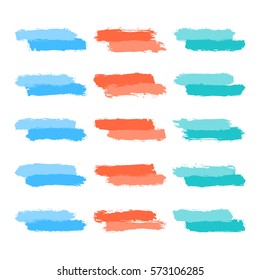 Use it in all your designs. Set of fifteen brushstrokes tint paint created in sketch drawing handmade technique. Quick and easy recolorable vector illustration graphic element