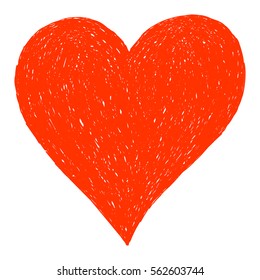Use it in all your designs. Sketch drawing red heart symbol. Quick and easy recolorable shape. Vector illustration a graphic element