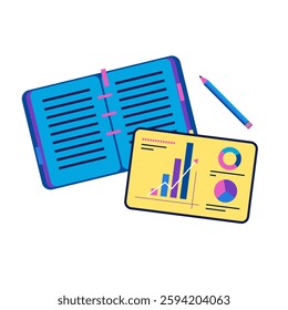 Use analytics tools to monitor sales. e-commerce concept illustration.