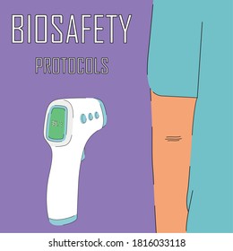 Use of antibacterial gel. Biosafety protocols poster - Vector