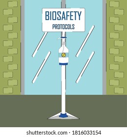 Use of antibacterial gel. Biosafety protocols poster - Vector