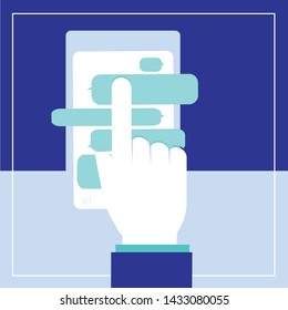 use application chat on smartphone 