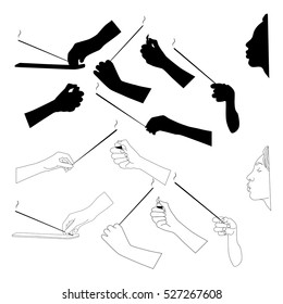 Use aroma sticks, incense, aromas vector isolated on white background. 
