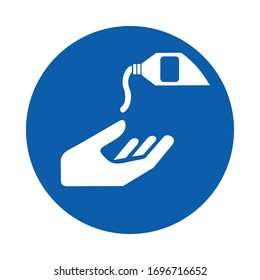 Use barrier / protection cream. M022. Standard ISO 7010. Safety and precaution signs, for every factory and business.