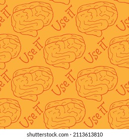 Use it brain vector illustration seamless pattern