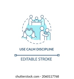 Use calm discipline concept icon. Treatment for ADHD in adults abstract idea thin line illustration. Fixing communication problems. Vector isolated outline color drawing. Editable stroke