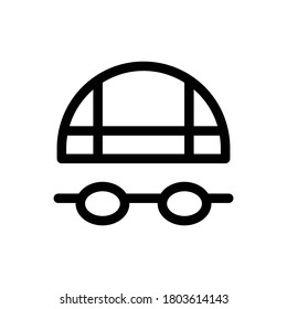 Use Cap (Swimming Pool) icon outline vector. isolated on white background