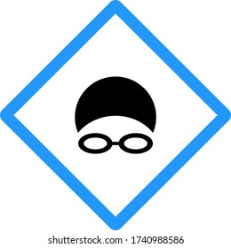 Use Caps and Goggles while Swimming Concept Vector Blue Color Icon Design, Pool and beach safety rules on white background, Swimming Gear and Water Sports Symbols