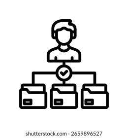 Ilustração do vetor de contorno do ícone de caso de uso