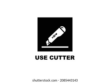 Usar la cartón recortadora simple ilustración vectorial de icono plano