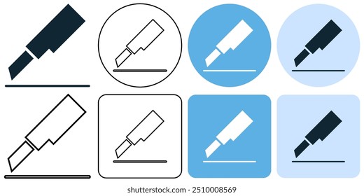 use cutter or knife to open package for packaging delivering or cargo icon symbol ui and ux design, glyphs and stroke line icon