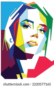 use different shapes in different colors to make portrait 