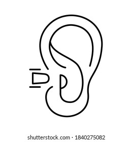 Use Ear Plug Line Style Icon Vector Illustration Design