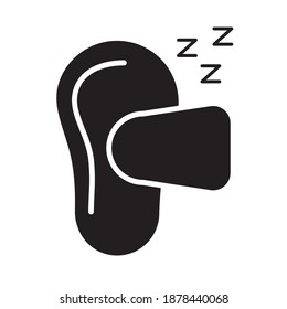 usar diseño de ilustración vectorial de iconos de estilo de silueta de enchufe de oído