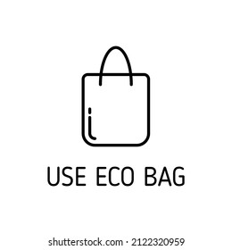 use eco bag outline vector icon isolated on white background. use eco bag flat icon for web, mobile and user interface design. refuse reduce reuse recycle rot and zero waste eco friendly concept