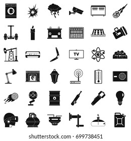 Use of energy icons set. Simple style of 36 use of energy vector icons for web isolated on white background