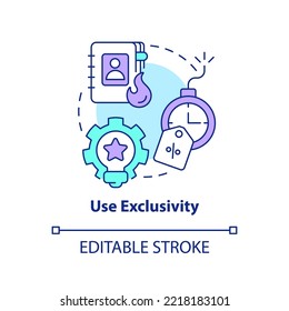 Use exclusivity concept icon. Special propositions. Impact consumer behaviour abstract idea thin line illustration. Isolated outline drawing. Editable stroke. Arial, Myriad Pro-Bold fonts used