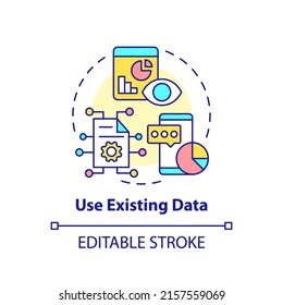 Verwenden Sie das vorhandene Datenerfassungssymbol. Marketingforschung. Die Identifizierung des Kunden benötigt eine abstrakte Idee in dünner Linie. Einzeln Umrisszeichnung. Bearbeitbarer Strich. Arial, Myriad Pro Fett Schriftarten verwendet