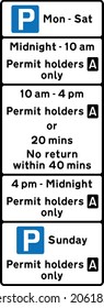 Use of the expression “At other times” to reduce sign size, road signs in the United Kingdom
