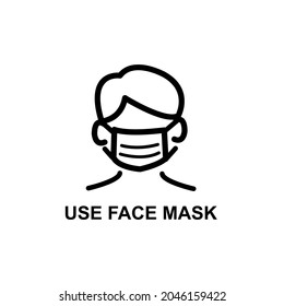 Use face mask icon vector 