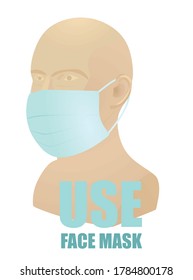 Use face mask sign. vector illustration