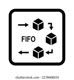 Use FIFO system marking - First in first out system symbol - vector cargo packaging icon