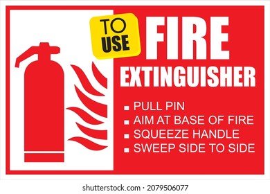 To Use fire extinguisher sign 