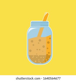 use flat design. icon boba tea