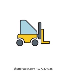 Use forklift loader vector icon symbol tools isolated on white background